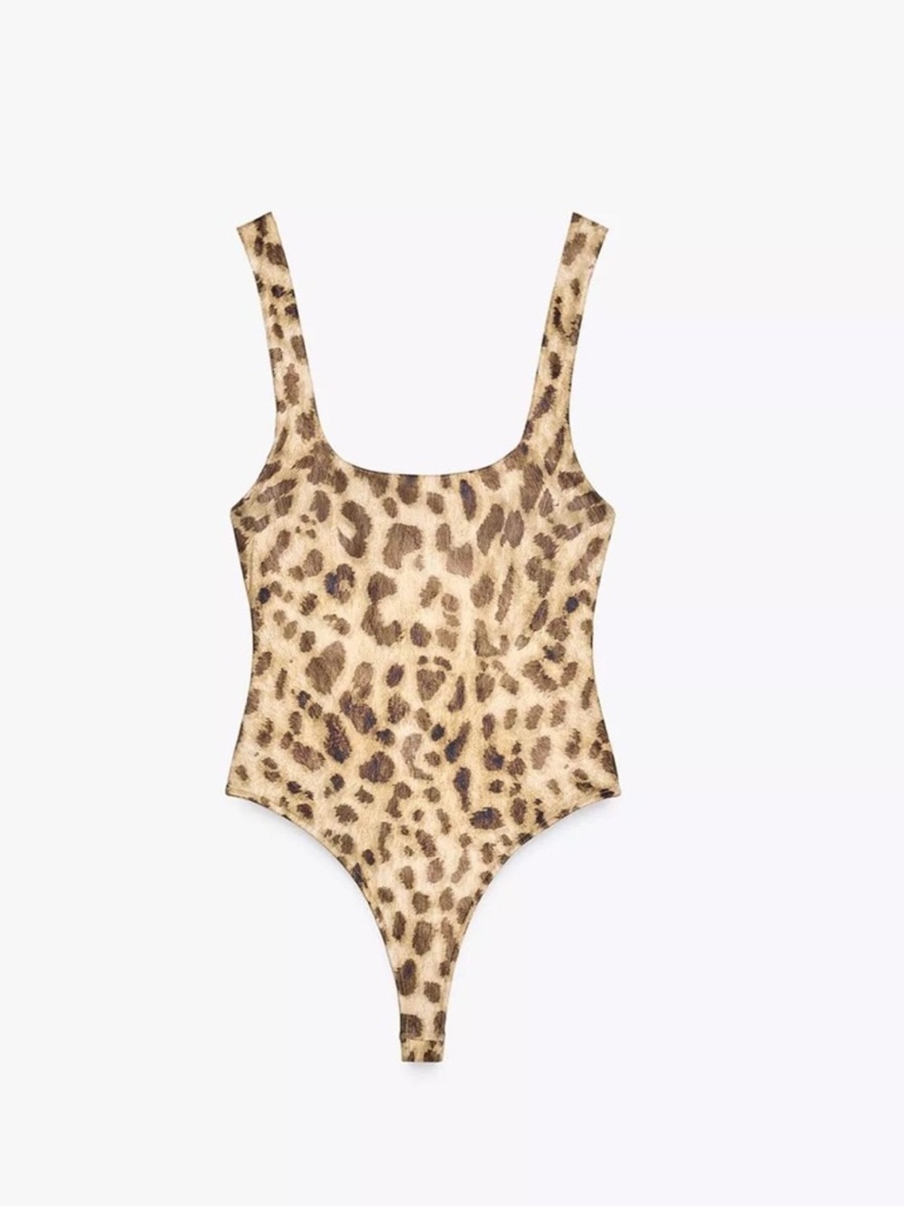 Zara Square Nexk Leopard Print Bodysuit - Picture 5 of 10